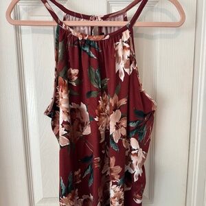 Floral, Sleeveless Knit Top